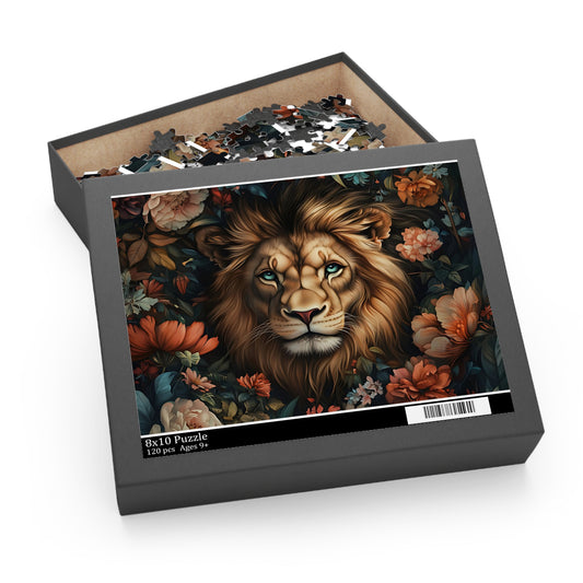 Crowned in Bloom Lumi Lion Floral Puzzle - 120, 252, 500- Piece Options