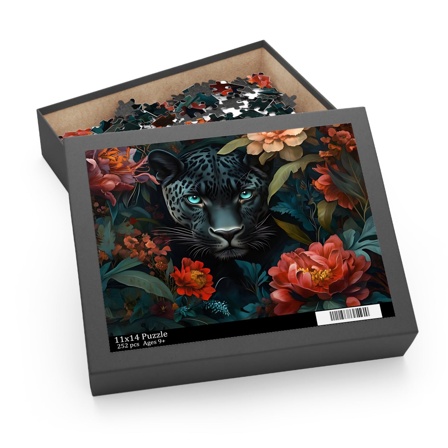 Shadow Whisper Jules Panther Floral Puzzle - 120, 252, 500 Piece Options