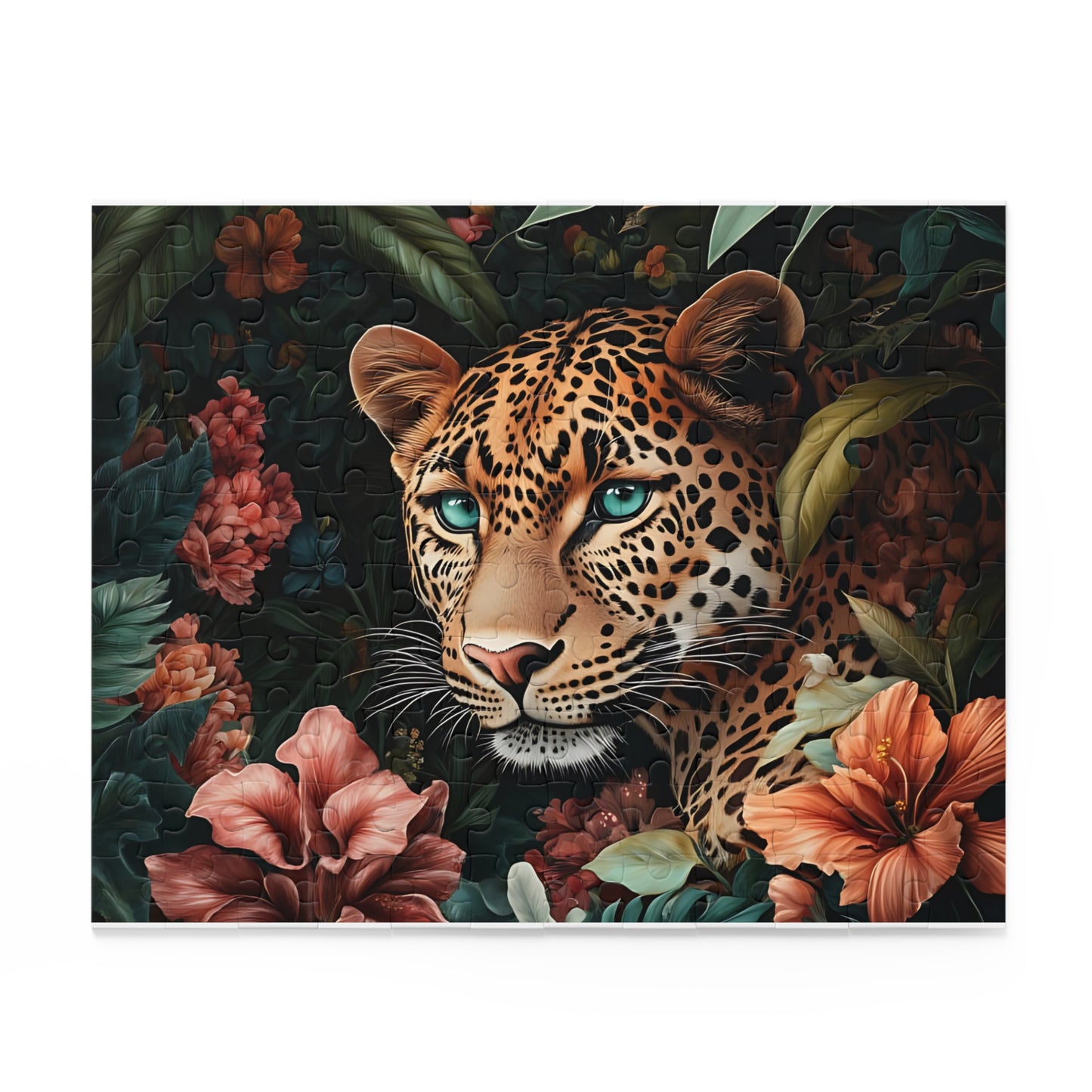Golden Gaze Luma Leopard Floral Puzzle - 120, 252, 500- Piece Options