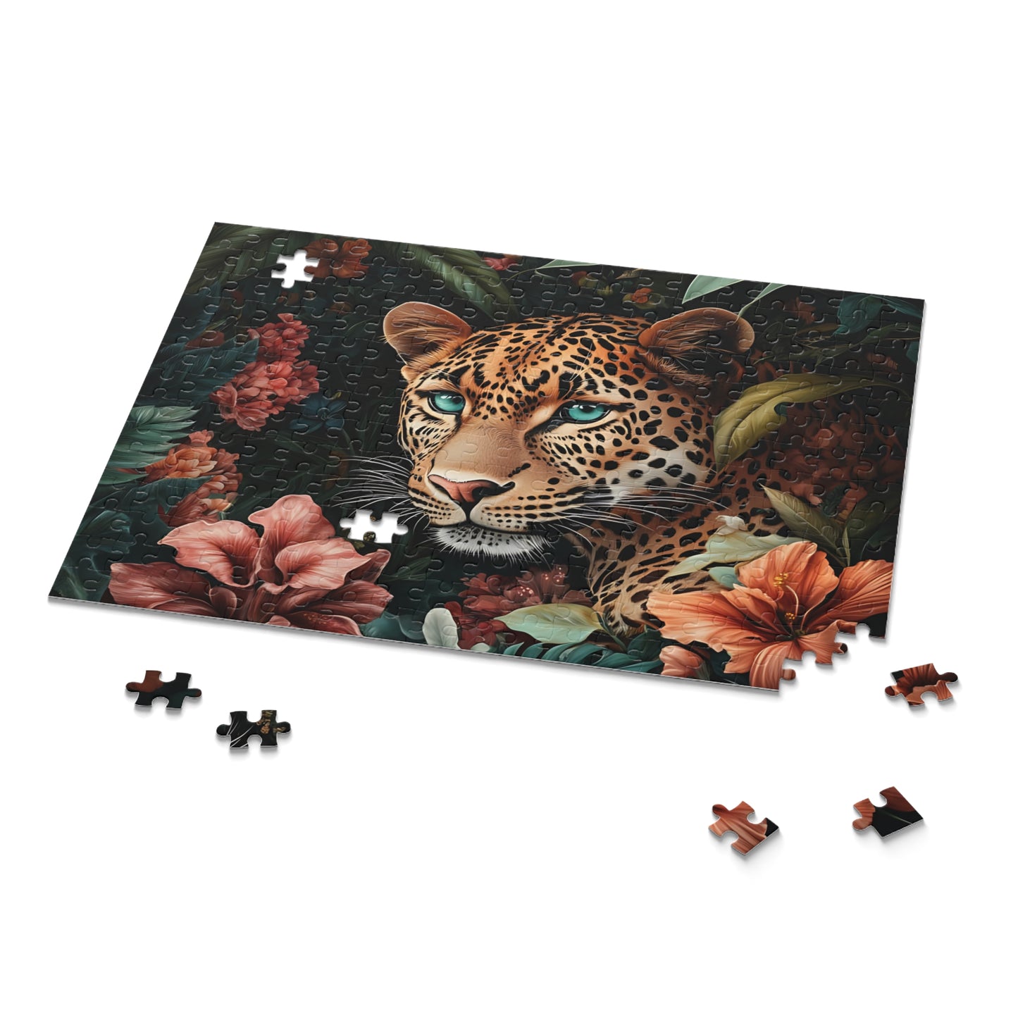 Golden Gaze Luma Leopard Floral Puzzle - 120, 252, 500- Piece Options