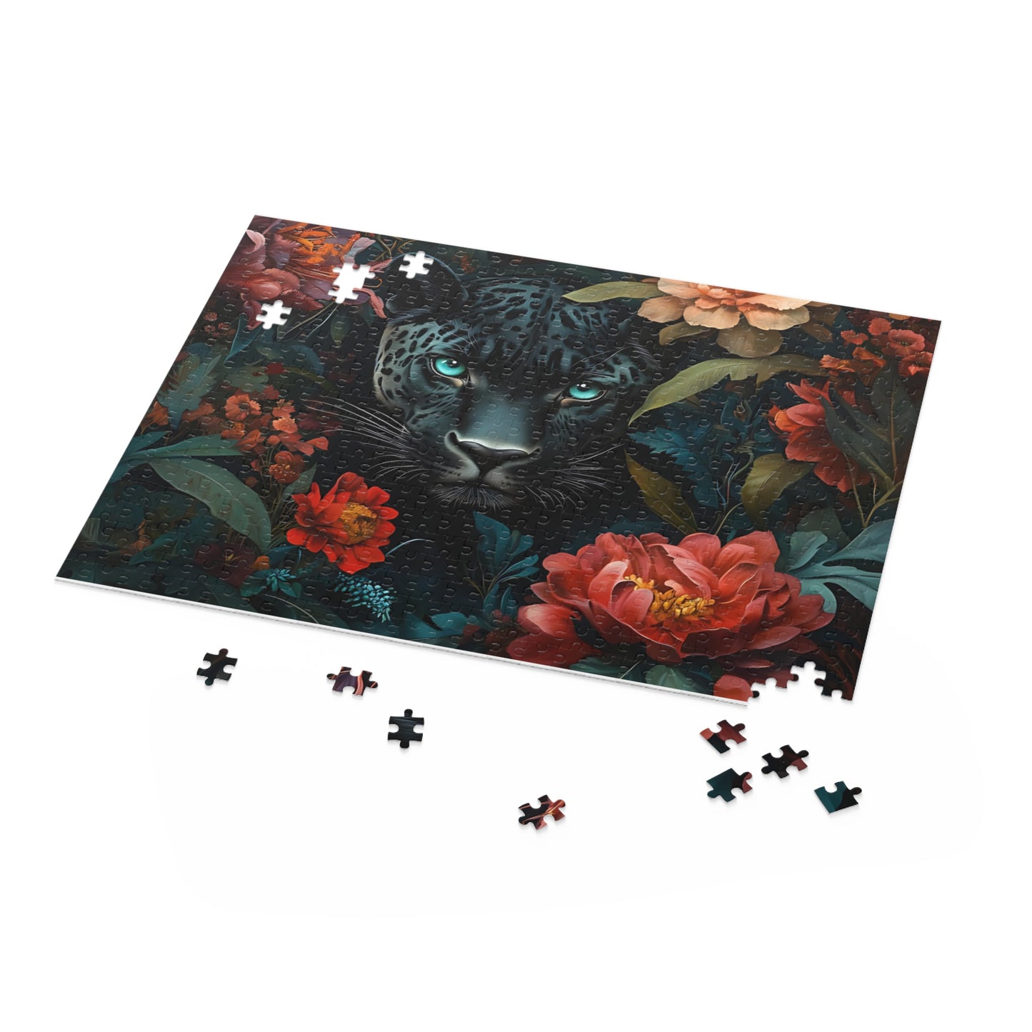 Shadow Whisper Jules Panther Floral Puzzle - 120, 252, 500 Piece Options