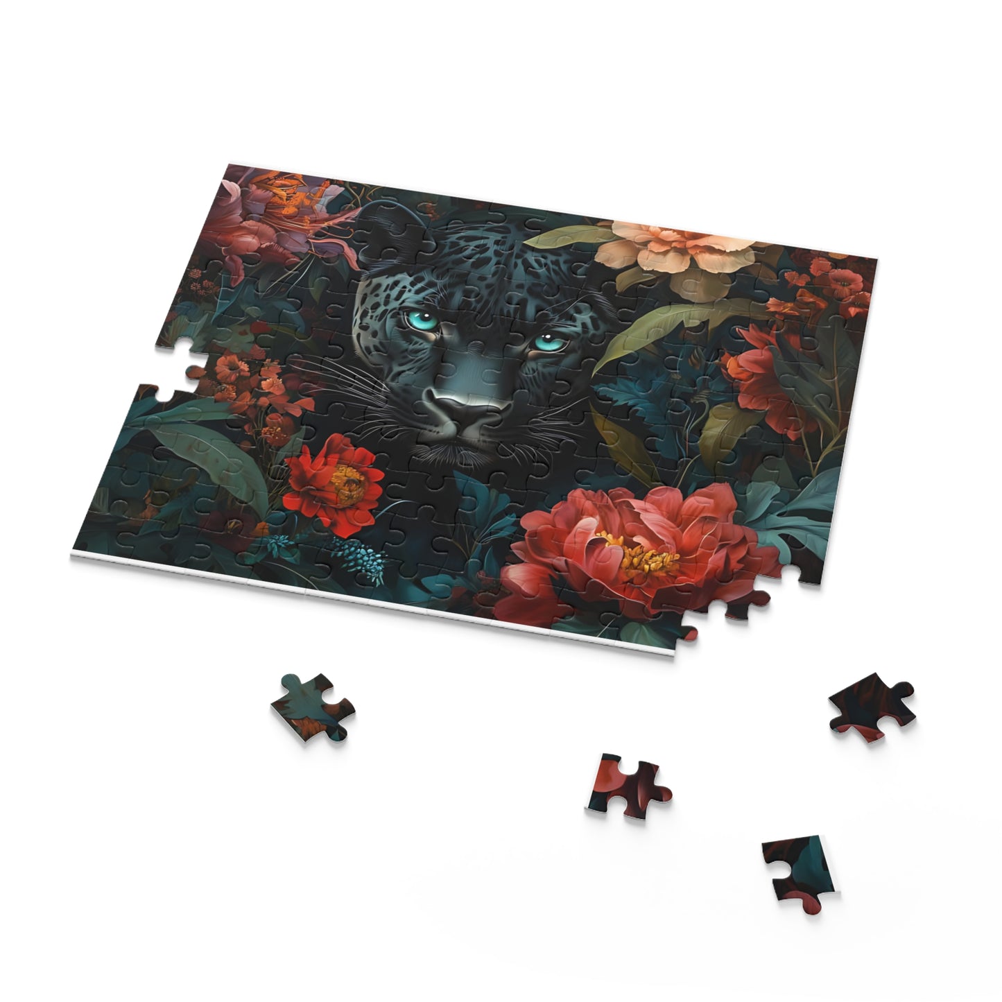 Shadow Whisper Jules Panther Floral Puzzle - 120, 252, 500 Piece Options