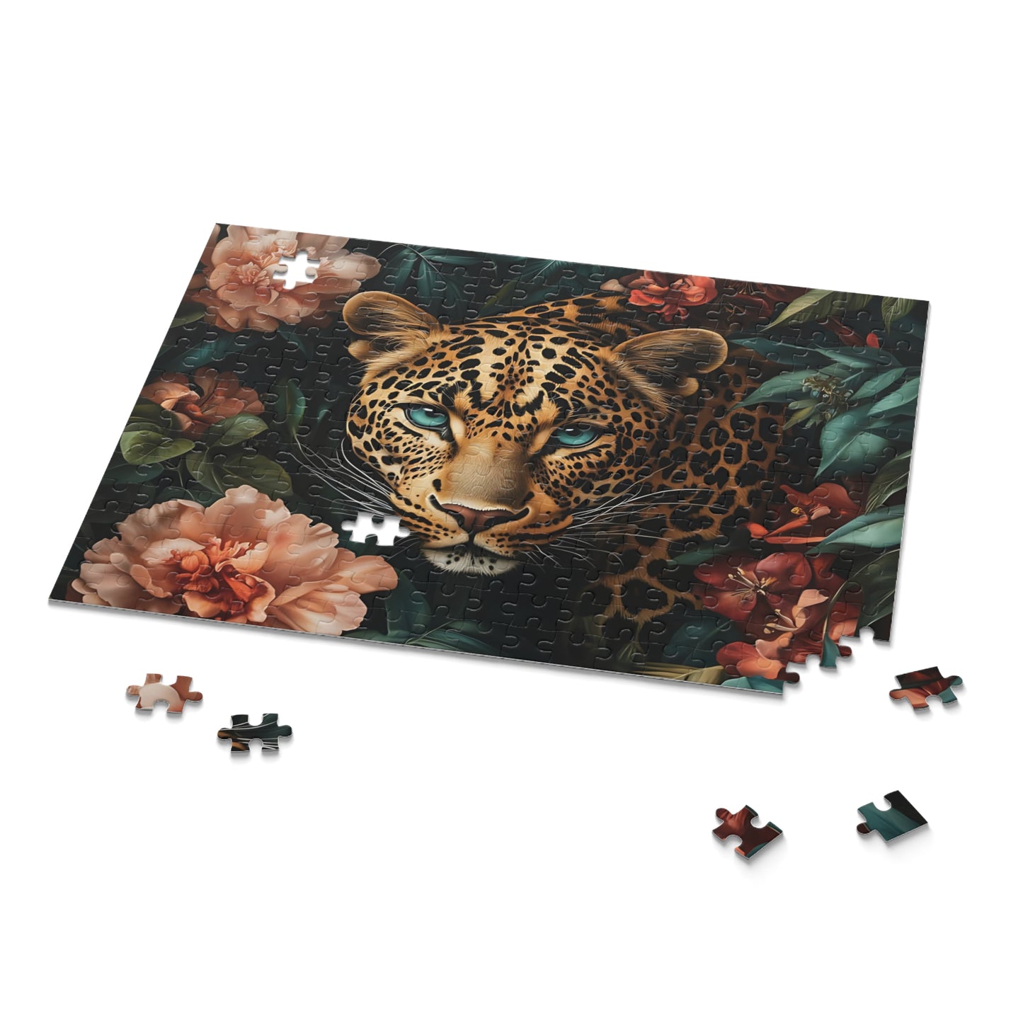 Golden Gaze Lani Leopard Floral Puzzle - 120, 252, 500- Piece Options