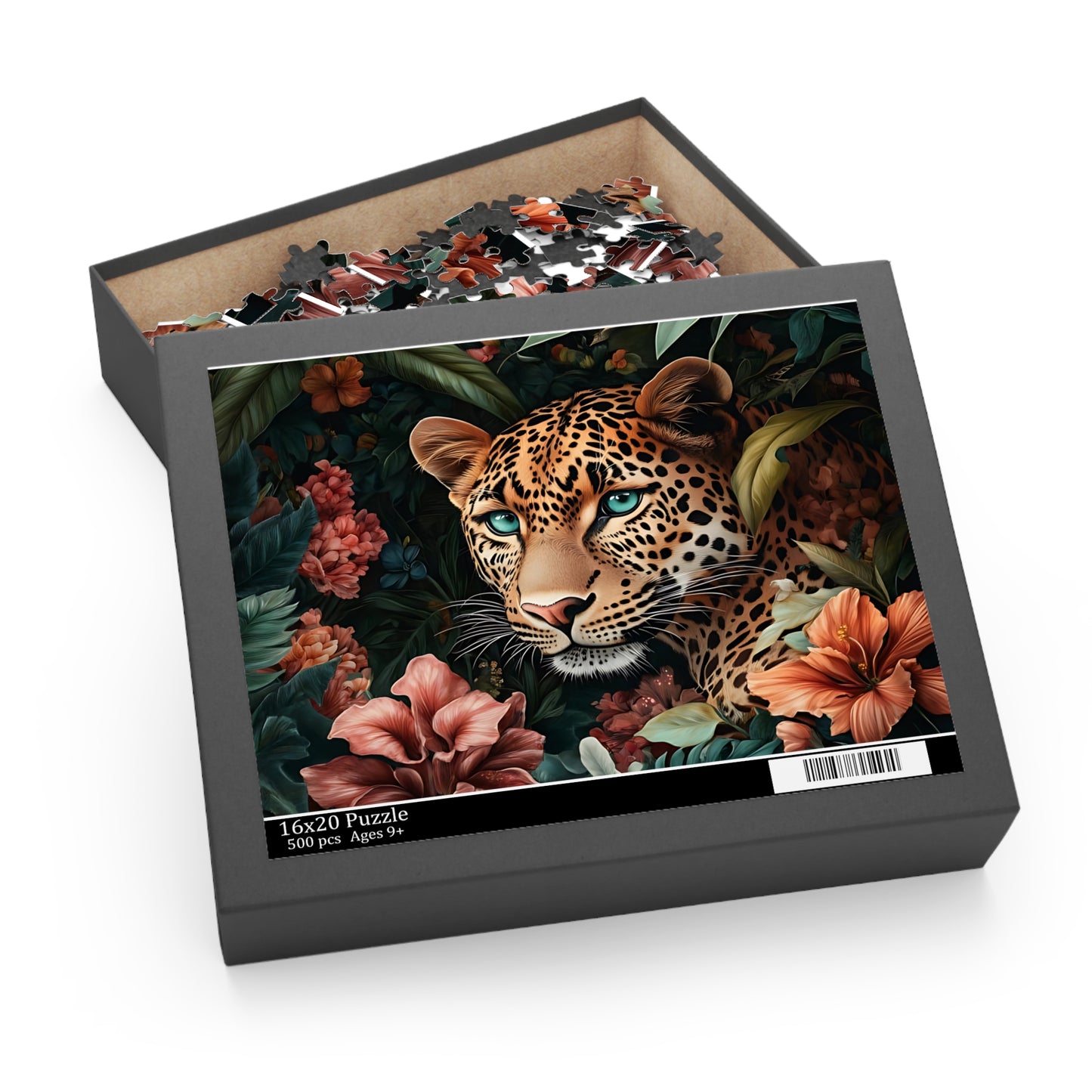 Golden Gaze Luma Leopard Floral Puzzle - 120, 252, 500- Piece Options