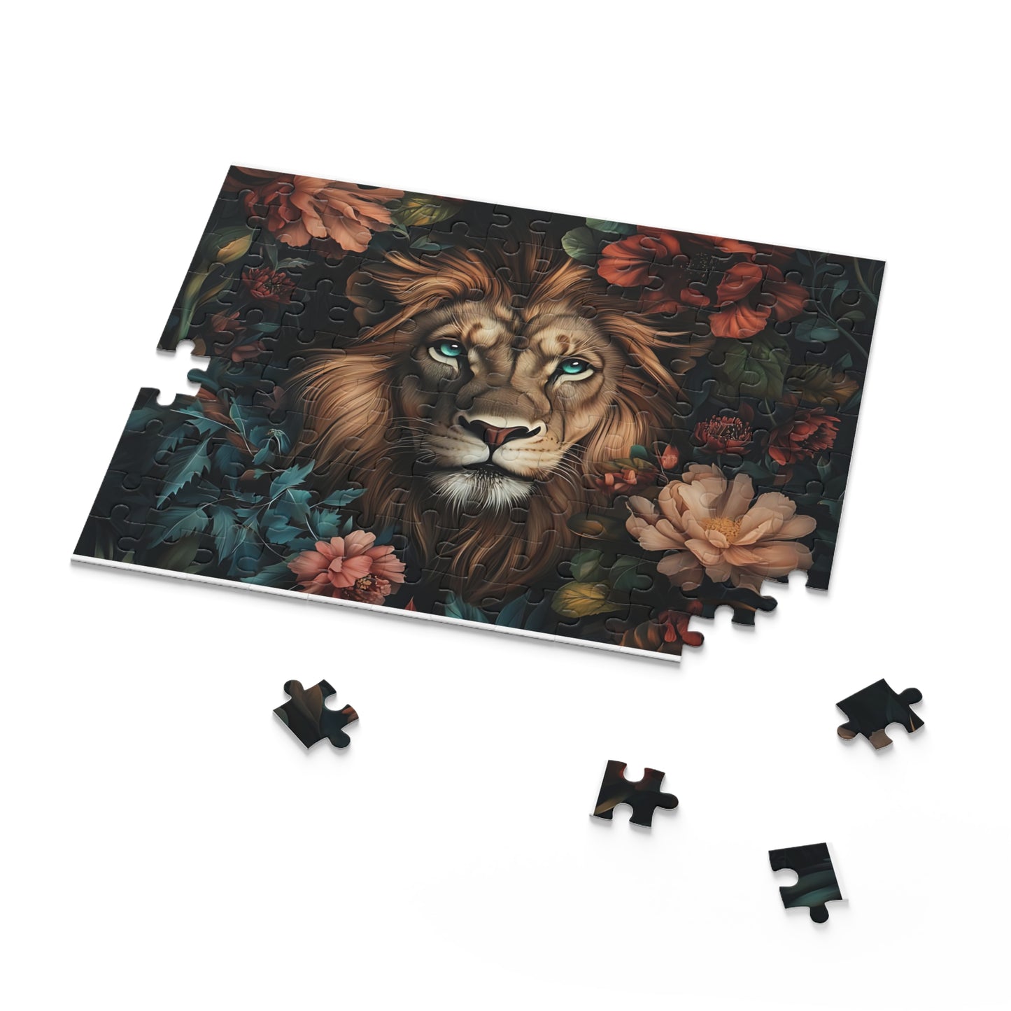 Crowned on Bloom Lira Lion Floral Puzzle - 120, 252, 500- Piece Options