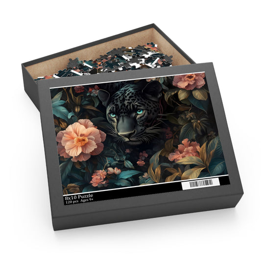 Shadow Whisper Jada Panther Floral Puzzle - 120, 252, 500- Piece Options