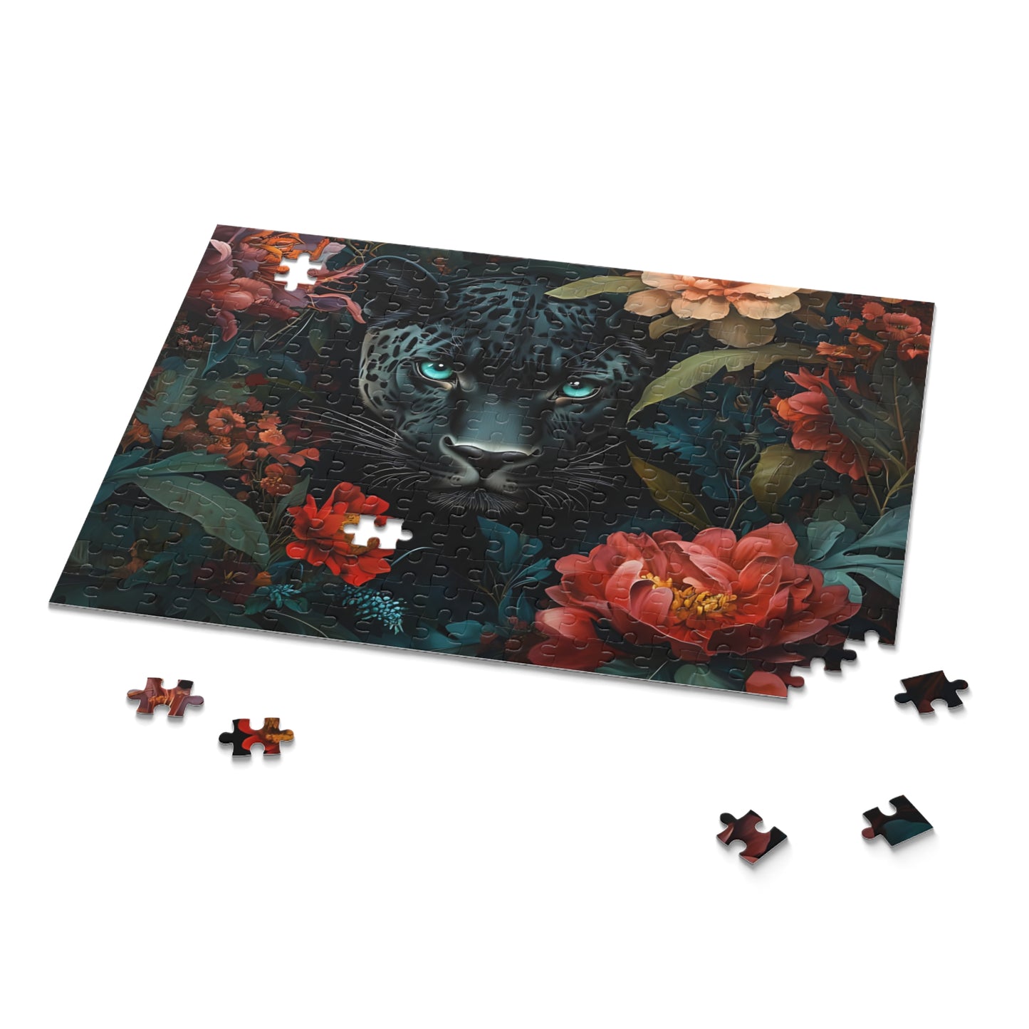 Shadow Whisper Jules Panther Floral Puzzle - 120, 252, 500 Piece Options