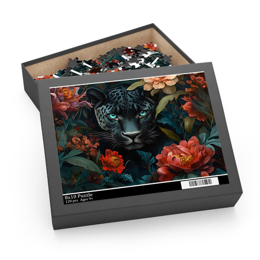 Shadow Whisper Jules Panther Floral Puzzle - 120, 252, 500 Piece Options