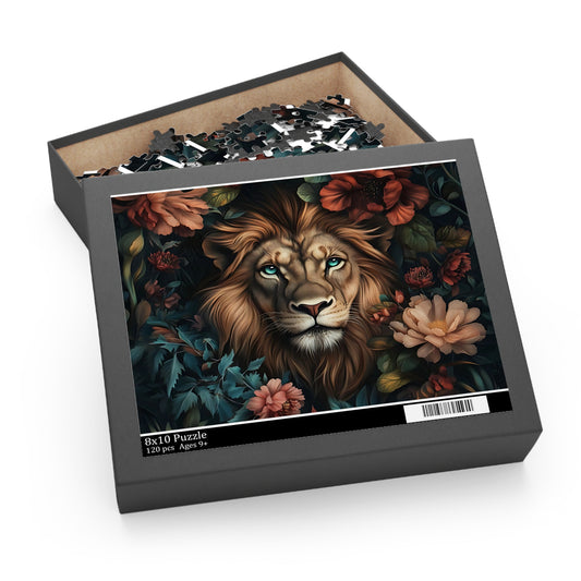 Crowned on Bloom Lira Lion Floral Puzzle - 120, 252, 500- Piece Options