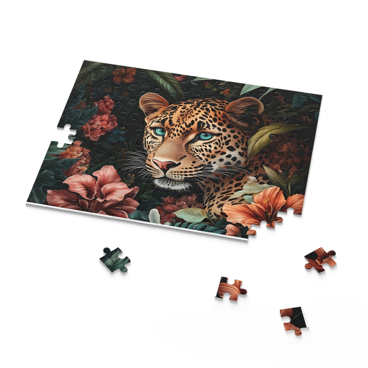 Golden Gaze Luma Leopard Floral Puzzle - 120, 252, 500- Piece Options