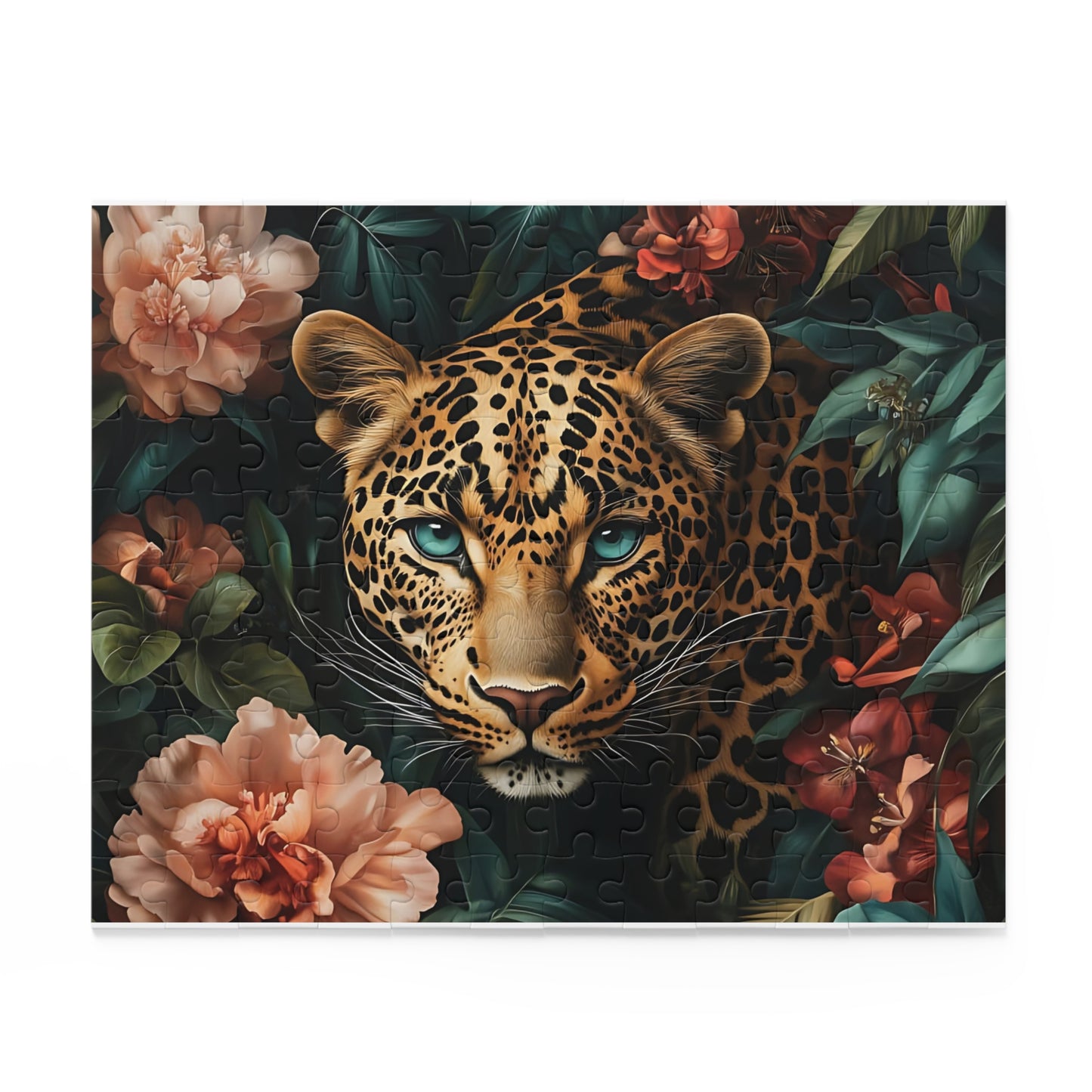 Golden Gaze Lani Leopard Floral Puzzle - 120, 252, 500- Piece Options