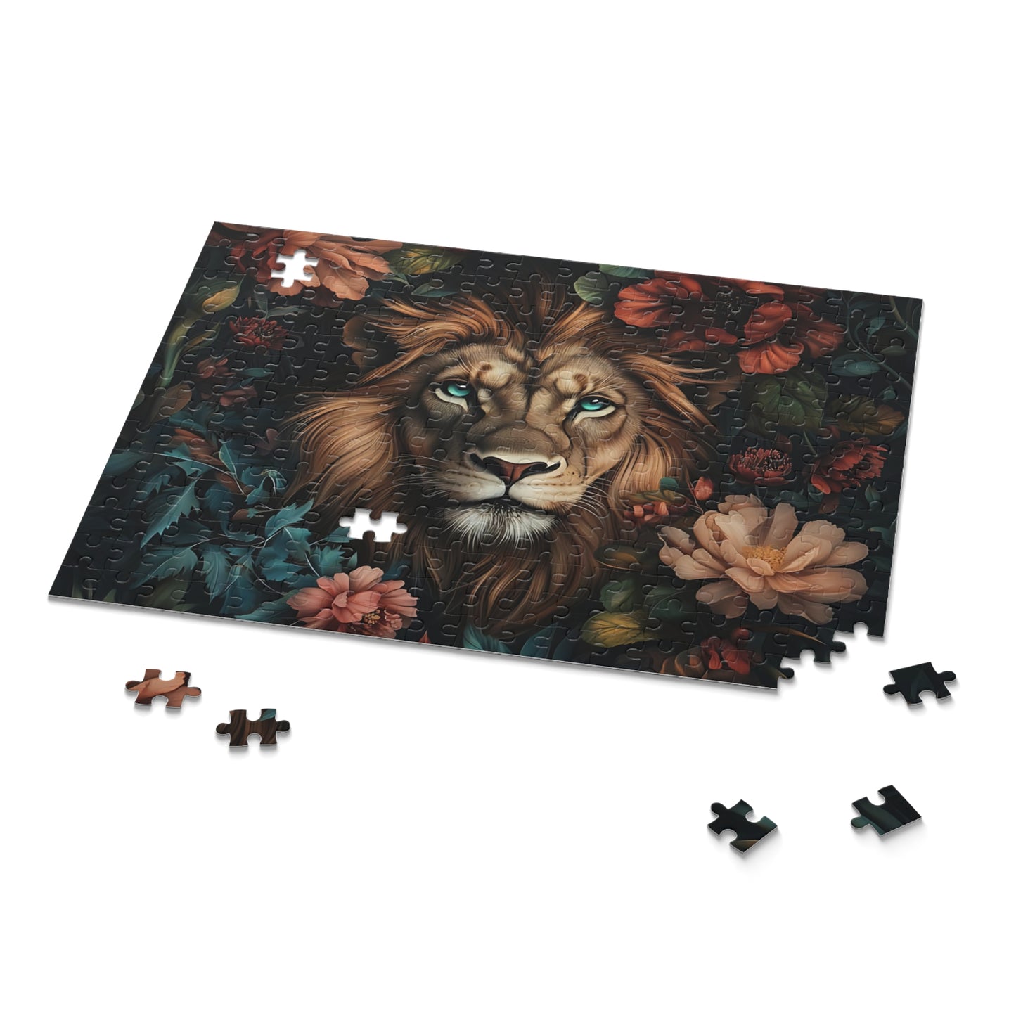 Crowned on Bloom Lira Lion Floral Puzzle - 120, 252, 500- Piece Options
