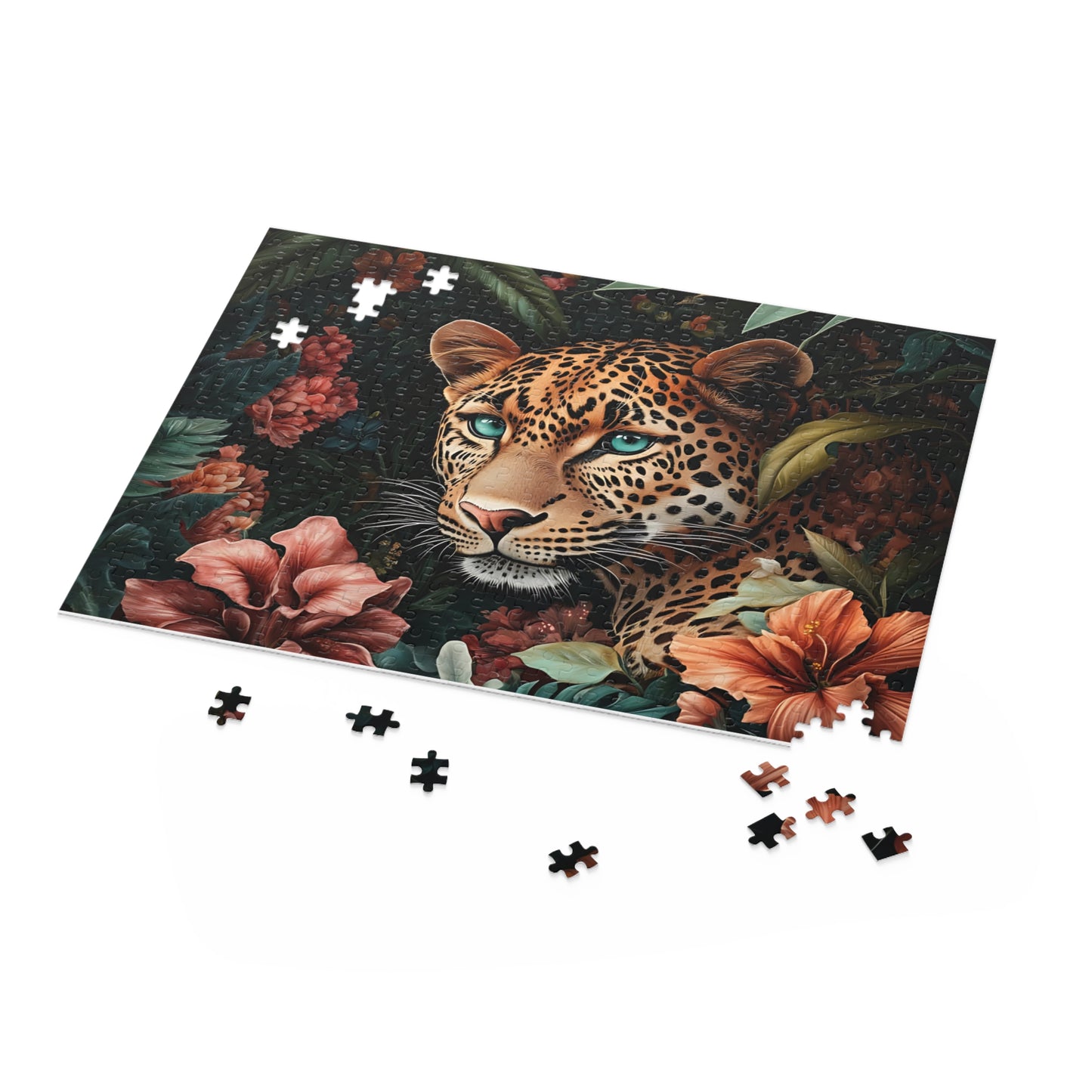 Golden Gaze Luma Leopard Floral Puzzle - 120, 252, 500- Piece Options
