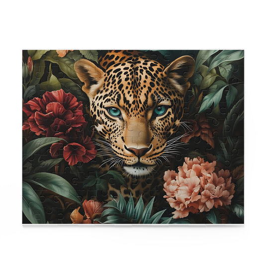 Golden Gaze Layla Leopard Floral Puzzle - 120, 252, 500- Piece Options