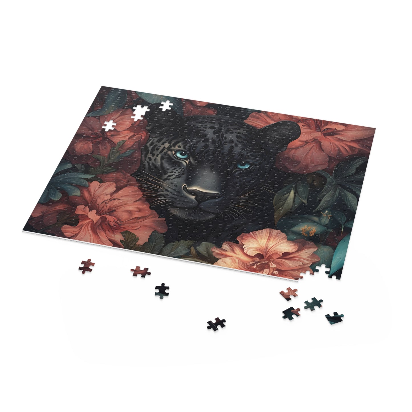 Shadow Whisper Juno Panther Floral Puzzle - 120, 252, 500-Piece Options