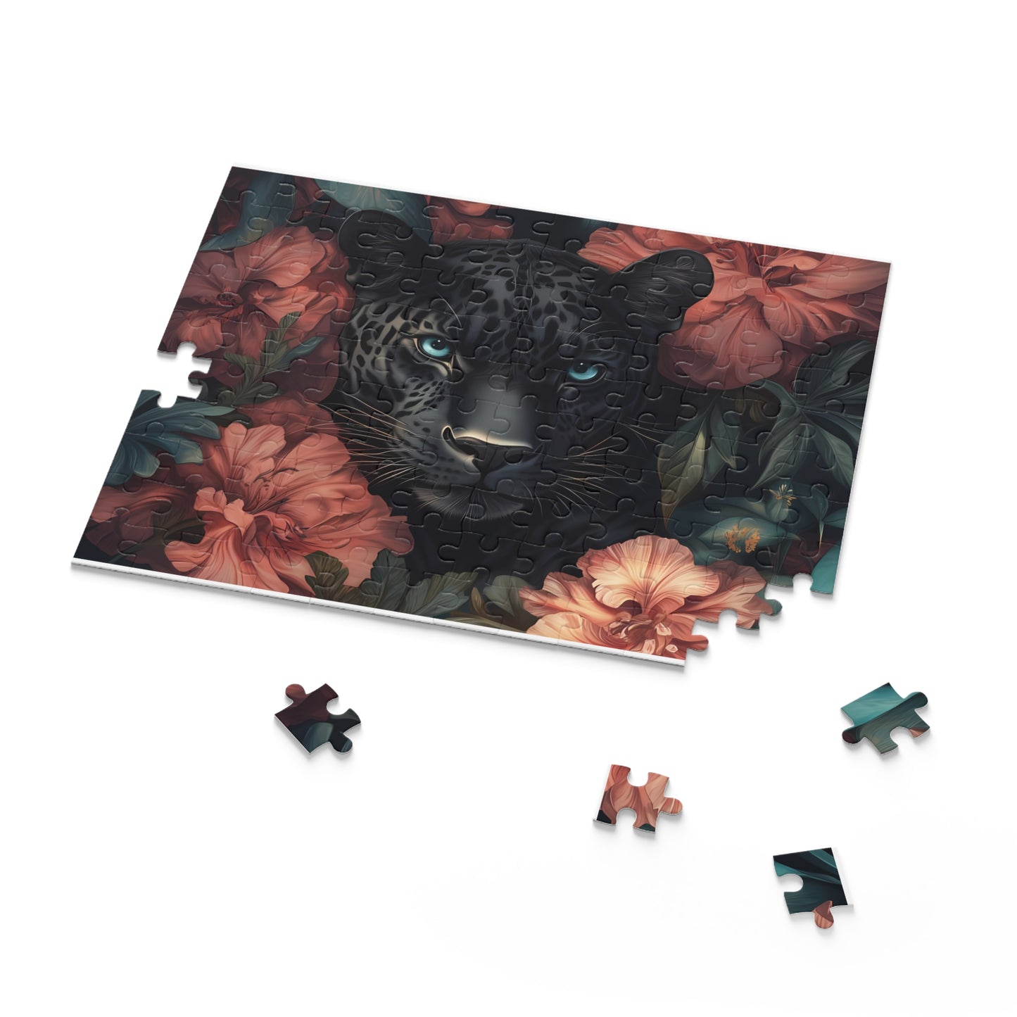 Shadow Whisper Juno Panther Floral Puzzle - 120, 252, 500-Piece Options