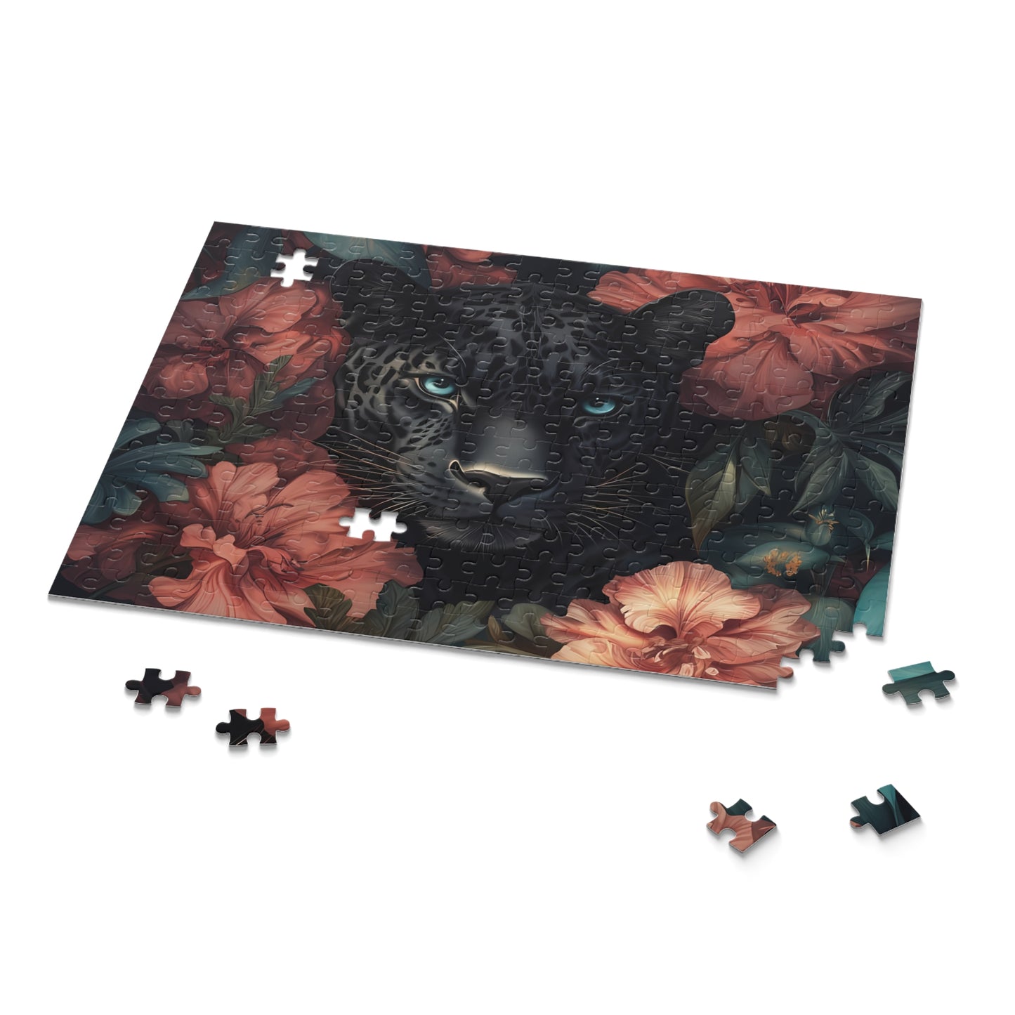 Shadow Whisper Juno Panther Floral Puzzle - 120, 252, 500-Piece Options