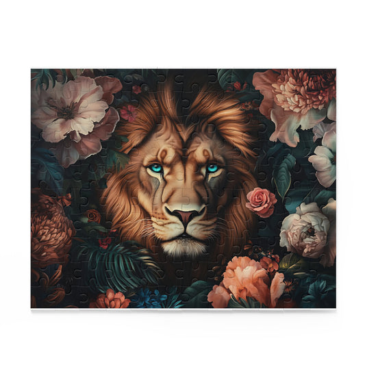 Crowned in Bloom Leo Lion Floral Puzzle –  120, 252, 500 - Piece Options