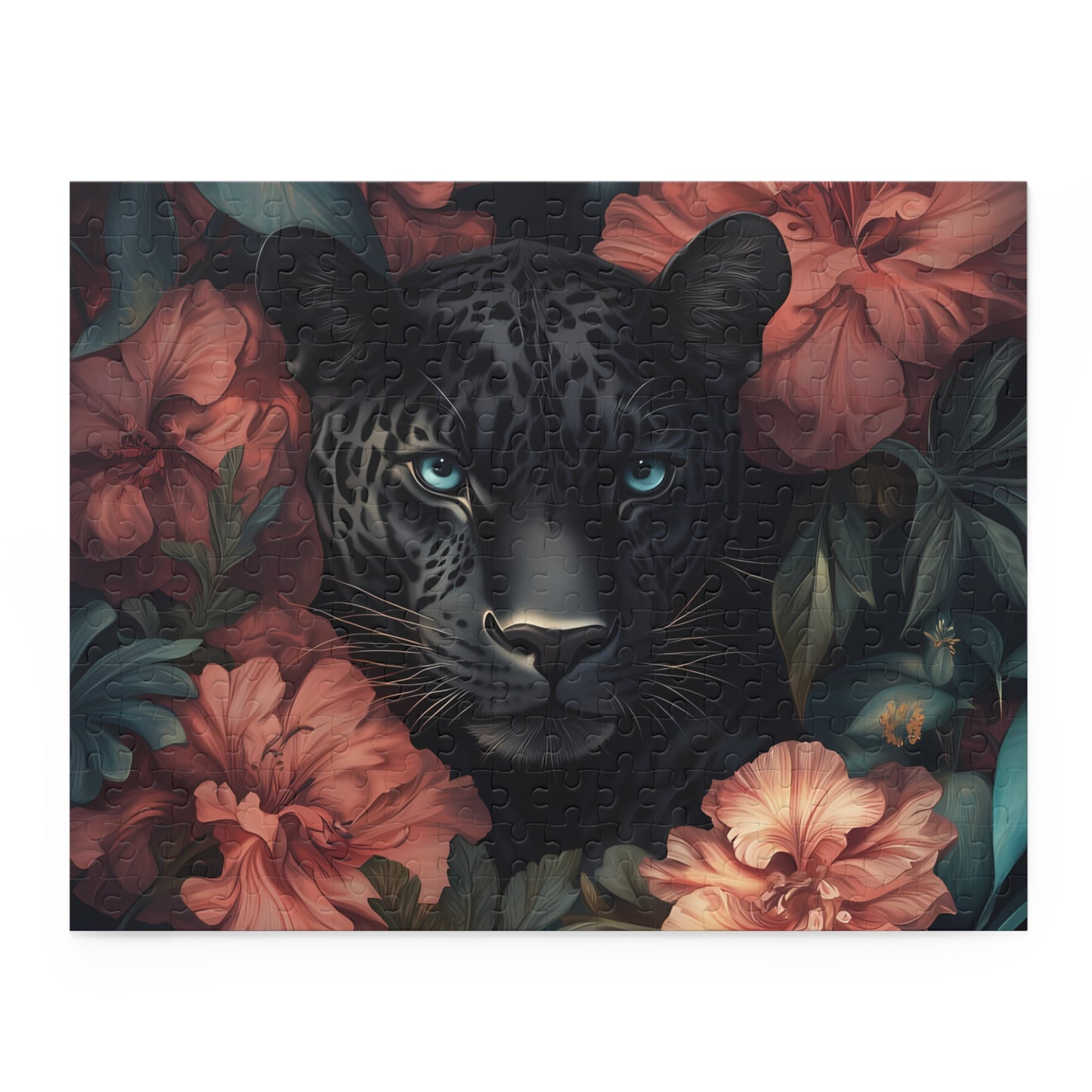 Shadow Whisper Juno Panther Floral Puzzle - 120, 252, 500-Piece Options