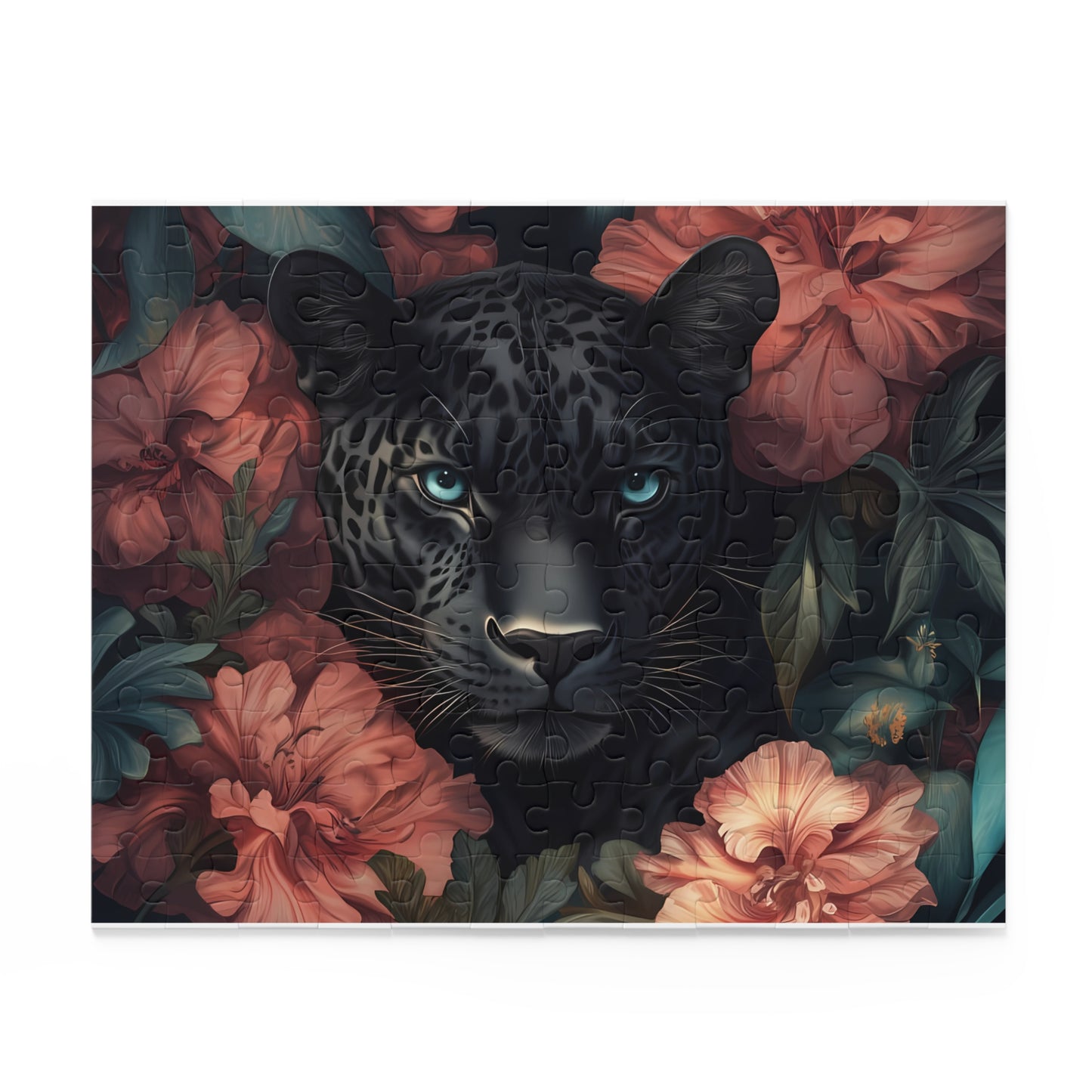 Shadow Whisper Juno Panther Floral Puzzle - 120, 252, 500-Piece Options