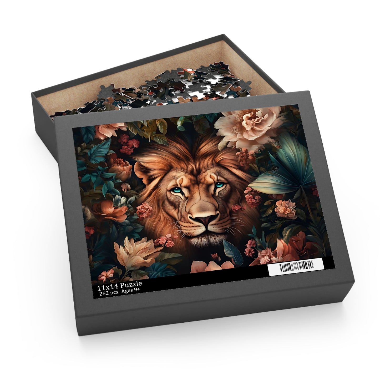 Crowned in Bloom Louie Lion Floral Puzzle – 120, 252, 500- Piece Options