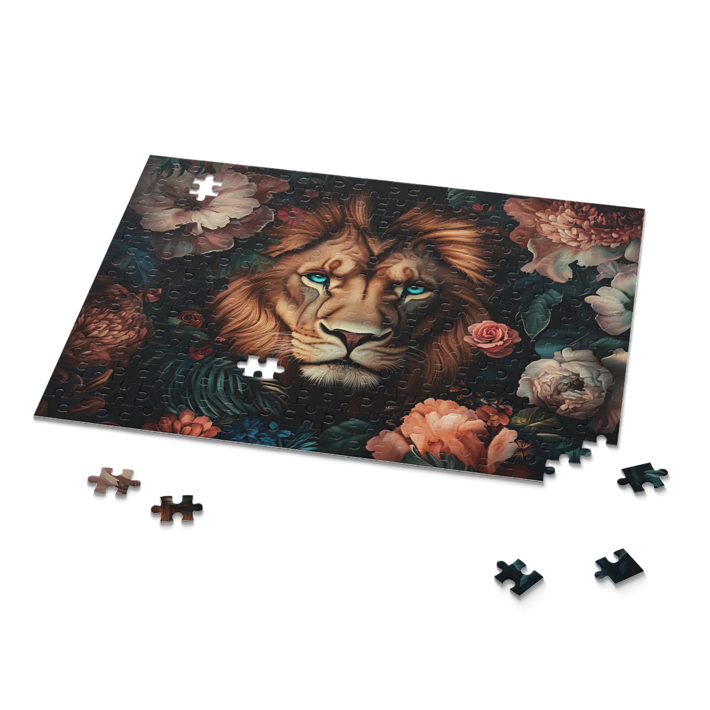 Crowned in Bloom Leo Lion Floral Puzzle –  120, 252, 500 - Piece Options